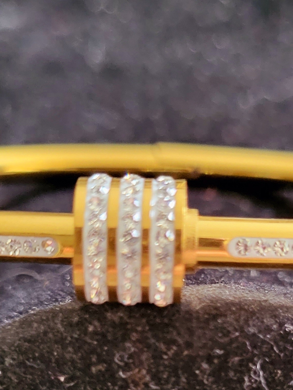 Fashion Jewelry Gold-Tone Narrow Open Cuff Bracelet - Picture 2 of 5